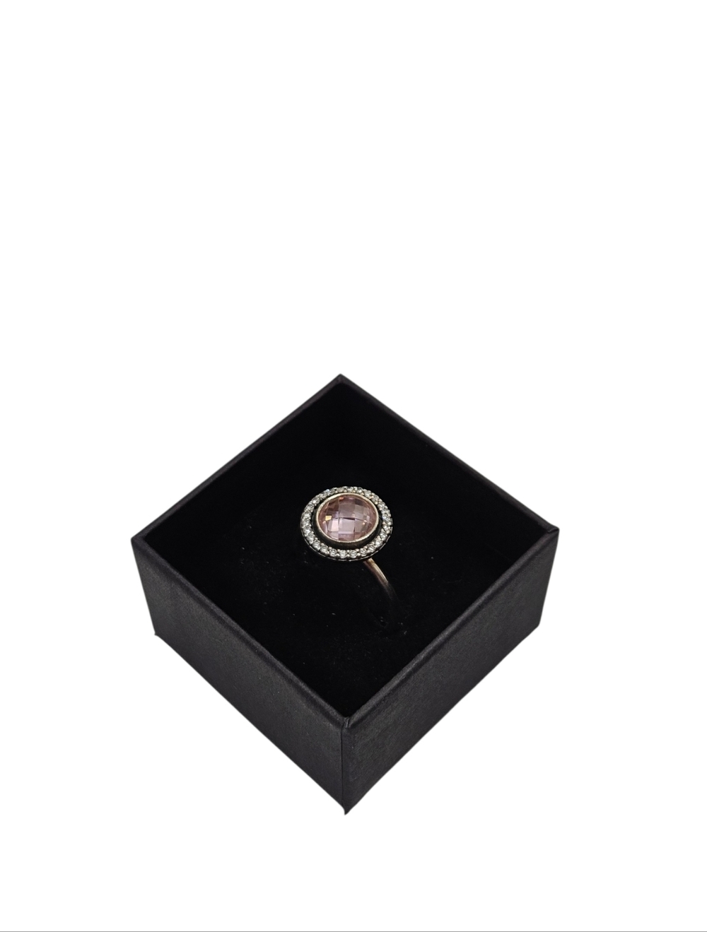 Pandora Brilliant Legacy Pink CZ Ring Size 60 Retired